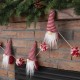 Glitzhome 2pk 72"L Red and White Fabric Christmas Gnome Gardland