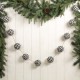 Glitzhome 2pk 72"L Black & White Plaid Fabric Garland