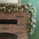 Glitzhome 2pk 9 ft. Pre-Lit Glittered Pine Cone Christmas Garland with Warm White LED Lights