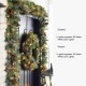 Glitzhome 24"D Pre-Lit Glittered Pine Cone Christmas Wreath and Matched 2pk 9ft. Garland Set