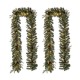 Glitzhome 2pk 9ft Pre-Lit Greenery Pine Cone Christmas Garland with Warm White LED Lights