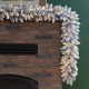 Glitzhome 2pk 9ft Pre-Lit Snow Flocked Christmas Garland with Warm White LED Lights