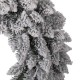 Glitzhome 24"D Pre-Lit Snow Flocked Christmas Wreath and Matched 2pk 9ft Garland Set