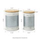 Glitzhome Farmhouse Distressed White Galvanized Metal Storage Accent Table or Stool with Solid Wood Lid, Set of 2