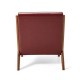 Glitzhome 30.00"H Mid-century Modern Burgundy Leatherette Accent Armchair with Walnut Rubberwood Frame