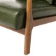Glitzhome 30.00"H Mid-century Modern Hunter Green Leatherette Accent Armchair with Walnut Rubberwood Frame, Set of 2