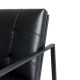 Glitzhome 31.50"H Modern Black Leatherette Accent Armchair with Black Metal Frame, Set of 2