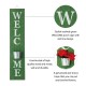 Glitzhome 42"H Wooden Washed Green "WELCOME" Porch Sign with Metal Planter