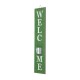 Glitzhome 42"H Wooden Washed Green "WELCOME" Porch Sign with Metal Planter