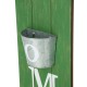 Glitzhome 42"H Wooden Washed Green "WELCOME" Porch Sign with Metal Planter