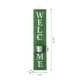 Glitzhome 42"H Wooden Washed Green "WELCOME" Porch Sign with Metal Planter