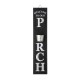 Glitzhome 42"H Wooden Washed Black "WELCOME TO OUR PORCH" Porch Sign with Metal Planter