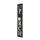 Glitzhome 42"H Wooden Washed Black "WELCOME TO OUR PORCH" Porch Sign with Metal Planter