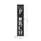 Glitzhome 42"H Wooden Washed Black "WELCOME TO OUR PORCH" Porch Sign with Metal Planter