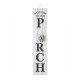 Glitzhome 42"H Wooden Washed White "WELCOME TO OUR PORCH" Porch Sign with Metal Planter