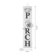 Glitzhome 42"H Wooden Washed White "WELCOME TO OUR PORCH" Porch Sign with Metal Planter