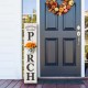 Glitzhome 42"H Wooden Washed White "WELCOME TO OUR PORCH" Porch Sign with Metal Planter