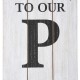 Glitzhome 42"H Wooden Washed White "WELCOME TO OUR PORCH" Porch Sign with Metal Planter