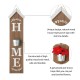 Glitzhome 42"H Wooden Natural "HOME" Porch Sign with Metal Planter