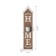 Glitzhome 42"H Wooden Natural "HOME" Porch Sign with Metal Planter