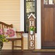 Glitzhome 42"H Wooden Natural "HOME" Porch Sign with Metal Planter