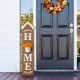 Glitzhome 42"H Wooden Natural "HOME" Porch Sign with Metal Planter