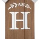 Glitzhome 42"H Wooden Natural "HOME" Porch Sign with Metal Planter