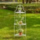 Glitzhome 44.75"H 3-Tiered White Metal Corner Shelf Planter Stand