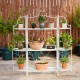 Glitzhome 44.75"H 3-Tiered White Metal Corner Shelf Planter Stand