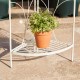 Glitzhome 44.75"H 3-Tiered White Metal Corner Shelf Planter Stand