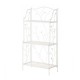 Glitzhome 44.75"H Rectangular 3-Tiered White Metal Shelf Planter Stand