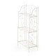 Glitzhome 44.75"H Rectangular 3-Tiered White Metal Shelf Planter Stand