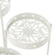 Glitzhome 32.25"H Foldable Multi-Tiered Round White Metal Planter Stand