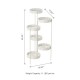 Glitzhome 32.25"H Foldable Multi-Tiered Round White Metal Planter Stand