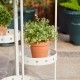 Glitzhome 32.25"H Foldable Multi-Tiered Round White Metal Planter Stand