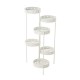 Glitzhome 32.25"H Foldable Multi-Tiered Round White Metal Planter Stand