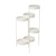 Glitzhome 32.25"H Foldable Multi-Tiered Round White Metal Planter Stand