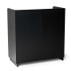 Glitzhome 32.75"H Black Wine Cabinet with 2 Built-in X Shaped Storage Racks and 2 Glass Doors