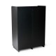 Glitzhome 44.00"H Black High Wine Cabinet with 2 Built-in X Shaped Storage Racks and 2 Glass Doors