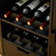 Glitzhome 40.00"L Black Wine Cabinet with Large Tabletop and 2 Glass Doors