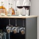 Glitzhome 44.00"H Black and Light Two-color High Wine Cabinet with One Sliding Barn Door