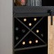 Glitzhome 44.00"H Black and Light Two-color High Wine Cabinet with One Sliding Barn Door