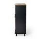 Glitzhome 44.00"H Black and Light Two-color High Wine Cabinet with One Sliding Barn Door