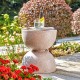 Glitzhome 17.75"H MGO Sand Terrazzo Garden Stool or Planter Stand or Accent Table (Multi-functional)