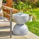 Glitzhome 17.75"H MGO Gray Terrazzo Garden Stool or Planter Stand or Accent Table (Multi-functional)