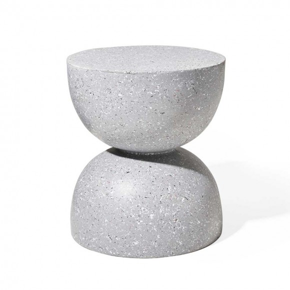 Glitzhome 17.75"H MGO Gray Terrazzo Garden Stool or Planter Stand or Accent Table (Multi-functional)