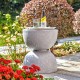 Glitzhome 17.75"H MGO Gray Terrazzo Garden Stool or Planter Stand or Accent Table (Multi-functional)