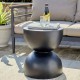 Glitzhome 17.75"H MGO Black Garden Stool or Planter Stand or Accent Table (Multi-functional)