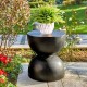 Glitzhome 17.75"H MGO Black Garden Stool or Planter Stand or Accent Table (Multi-functional)