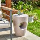 Glitzhome 18"H MGO Sand Terrazzo Garden Stool or Planter Stand or Accent Table (Multi-functional)